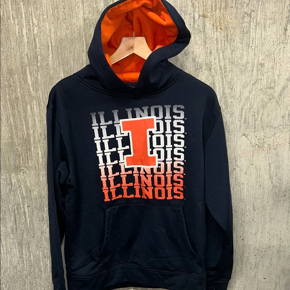 Stadium Athletics Navy and‎ Orange Youth University of Illinois Hoodie L 16-18